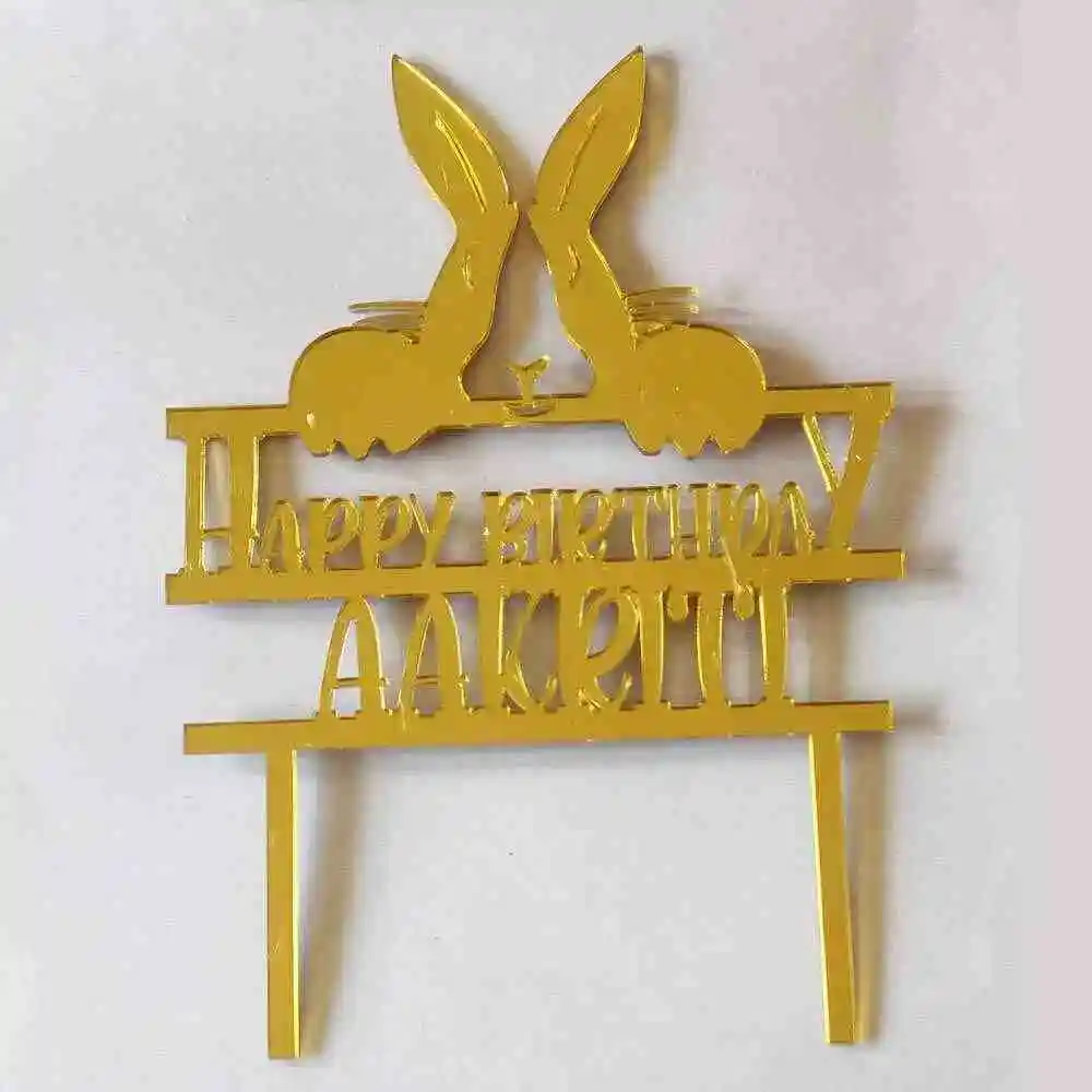 Personalized Birthday Bunny Cake Topper